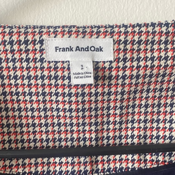 Frank And Oak Houndstooth Vest Double Breasted  Button Tie Front Dress - Picture 6 of 12